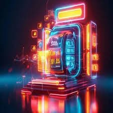 Ilustrasi kasino live modern dan slot online di vip788
